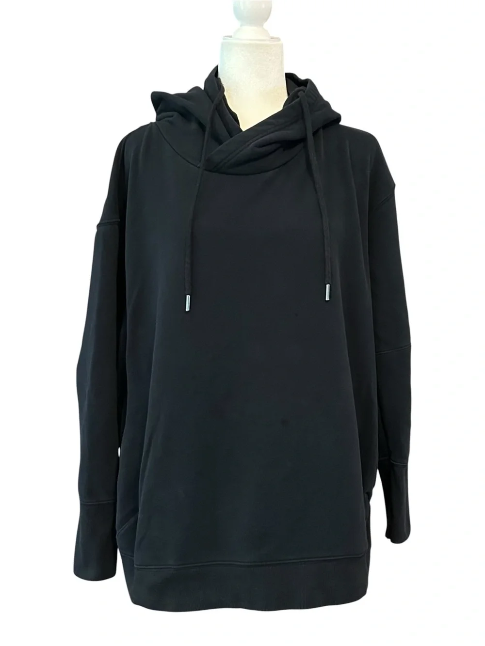 Free People Movement Sprint To The Finish Hoodie Pockets Banded Hem Black SZ L